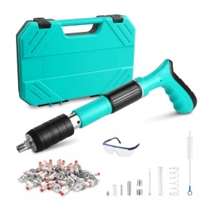 Pistol Manual Silentios de Bătut Cuie în Beton și Metal – 50 Cuie Incluse, Accesorii și Cutie Transport ZanaCasei.Ro