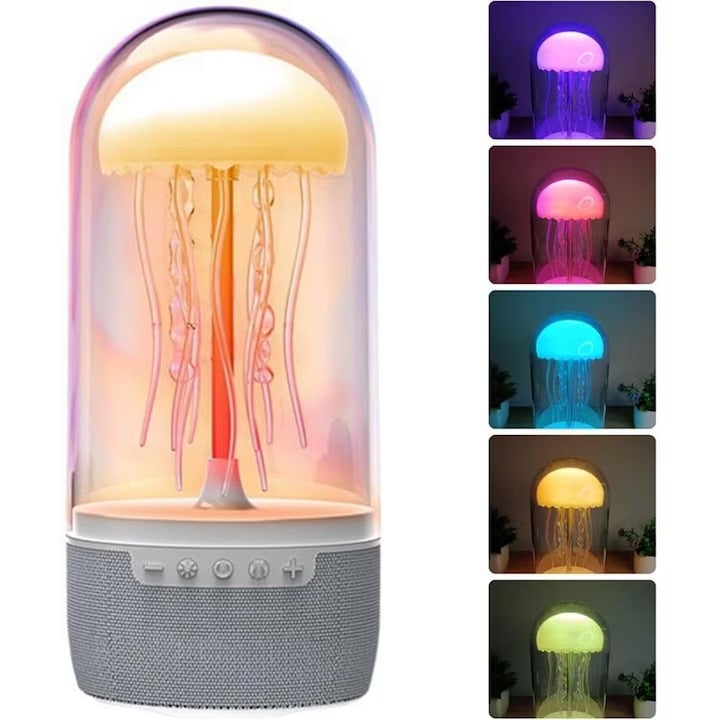 Boxă Portabilă Meduza — Bluetooth 5.0, Lumini Ambientale RGB, TF Card & AUX