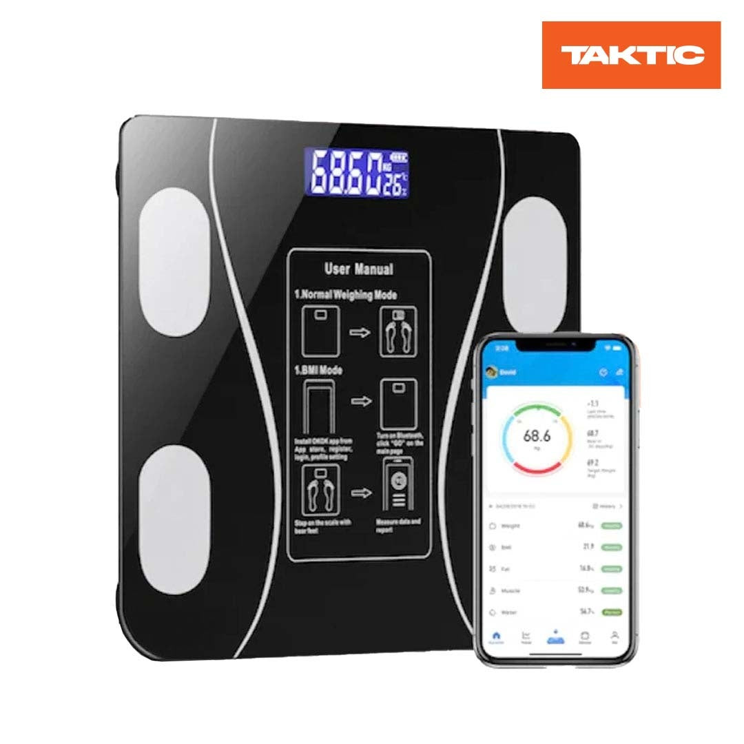 Cantar digital inteligent de cantarire a grăsimii corporale Smart Afișaj digital LCD și LED, 180Kg,