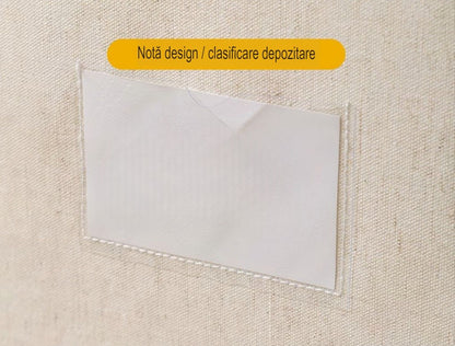 1+1 Cutie de Depozitare Pliabilă Crem, 66L– Textil Premium, Fereastră, Fermoar Dublu, Cadru Metalic, 50x40x33 cm