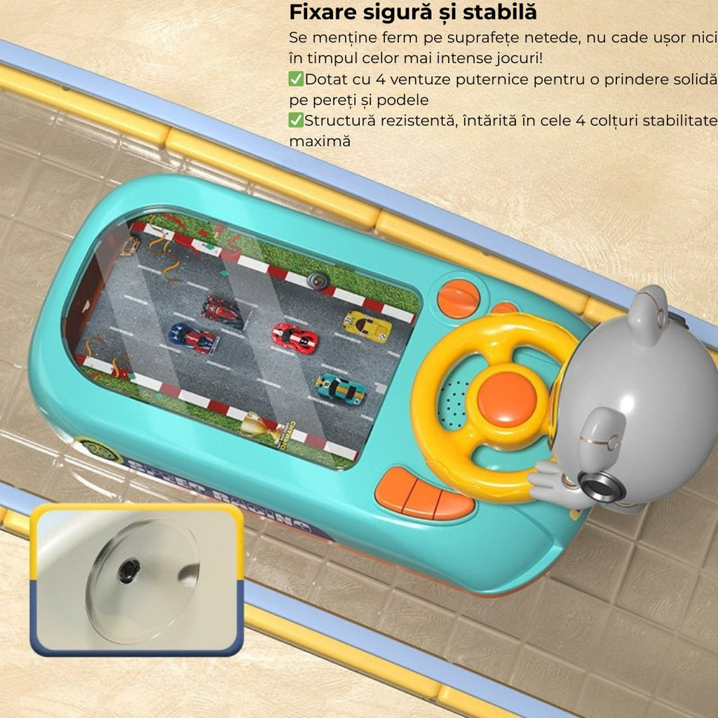 Volan Interactiv 360° pentru Copii 3+ - Simulator de Condus cu Sunete Realiste, Lumini LED și 2 Viteze